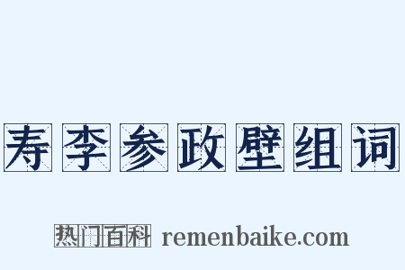 寿李参政壁组词是什么意思的图片